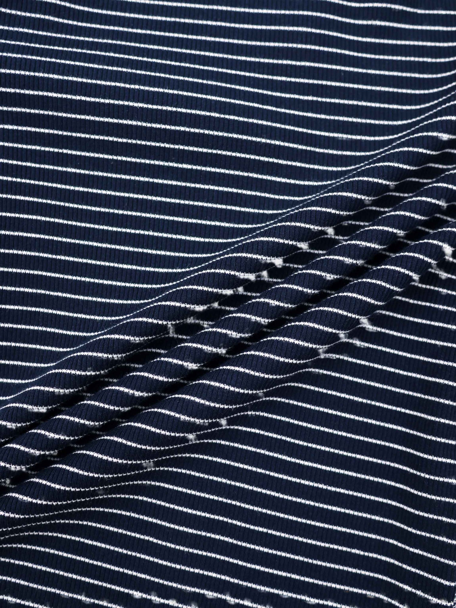 Striped Cross Stitch T-Shirt-Navy