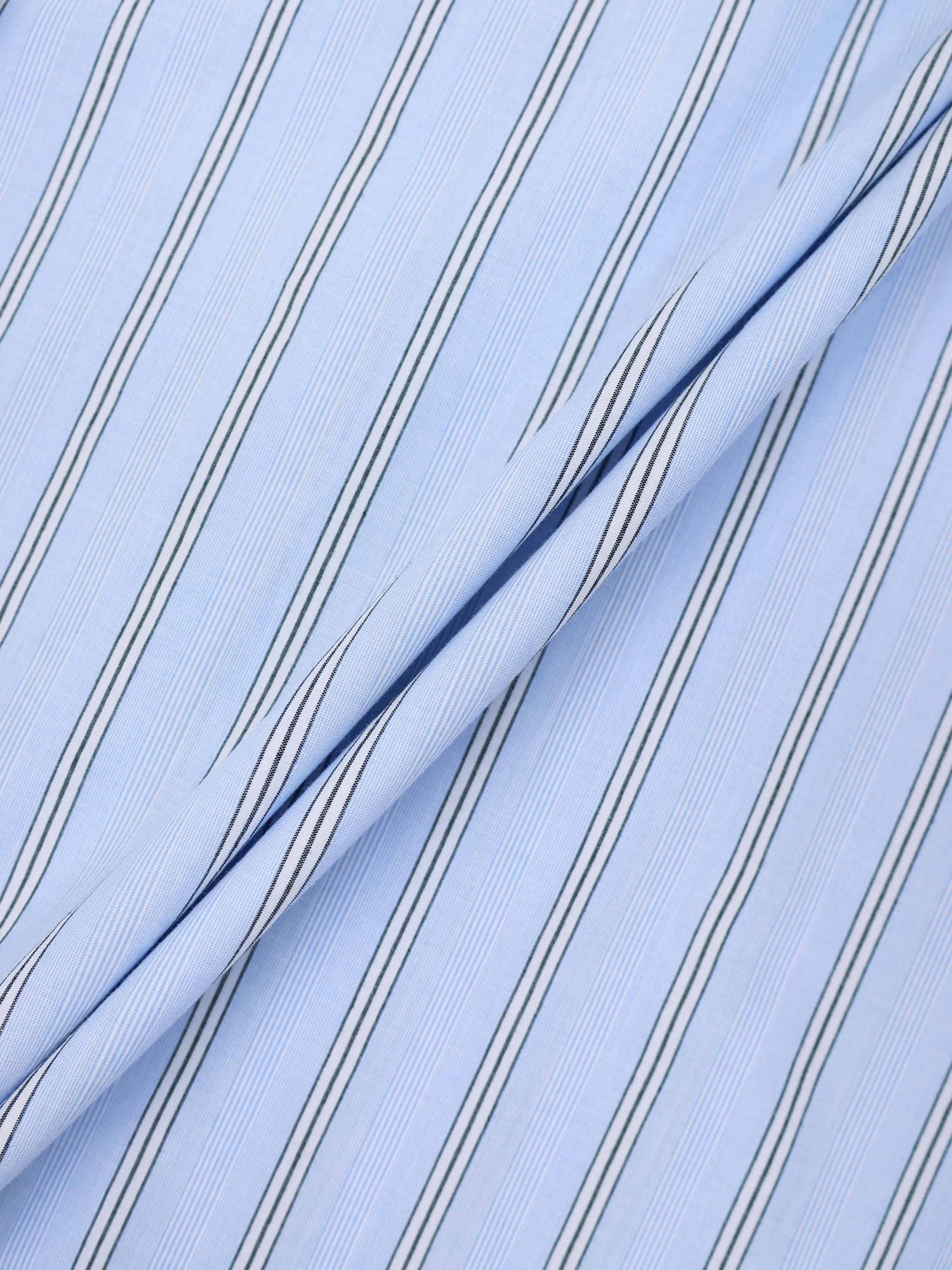 Pinstripe Tie Front Shirtdress-Light Blue Stripe