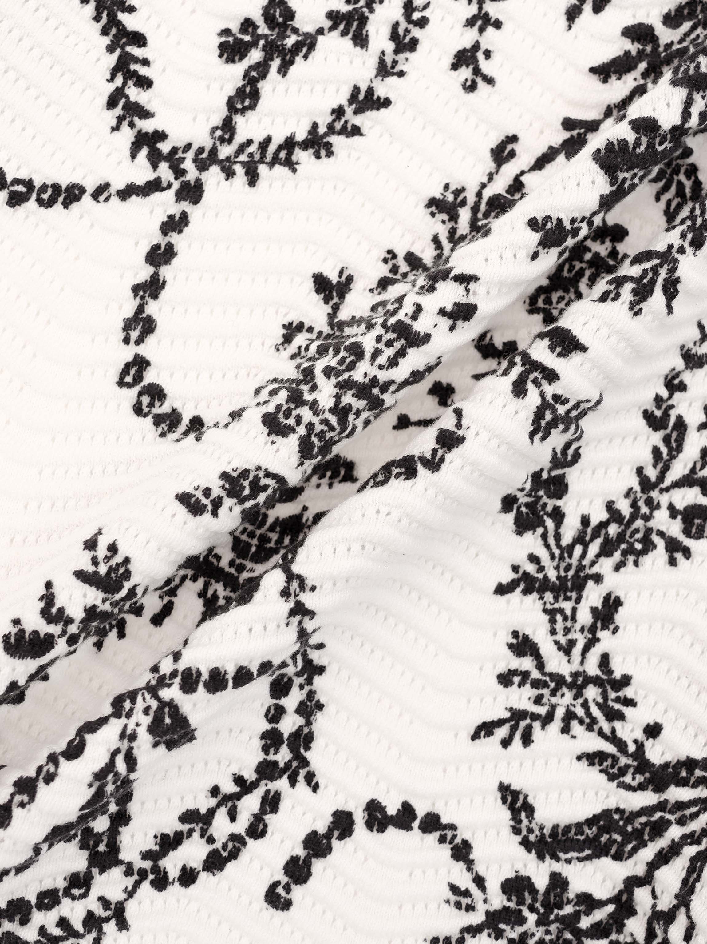 Printed Wave Cardigan-Scattered Vines