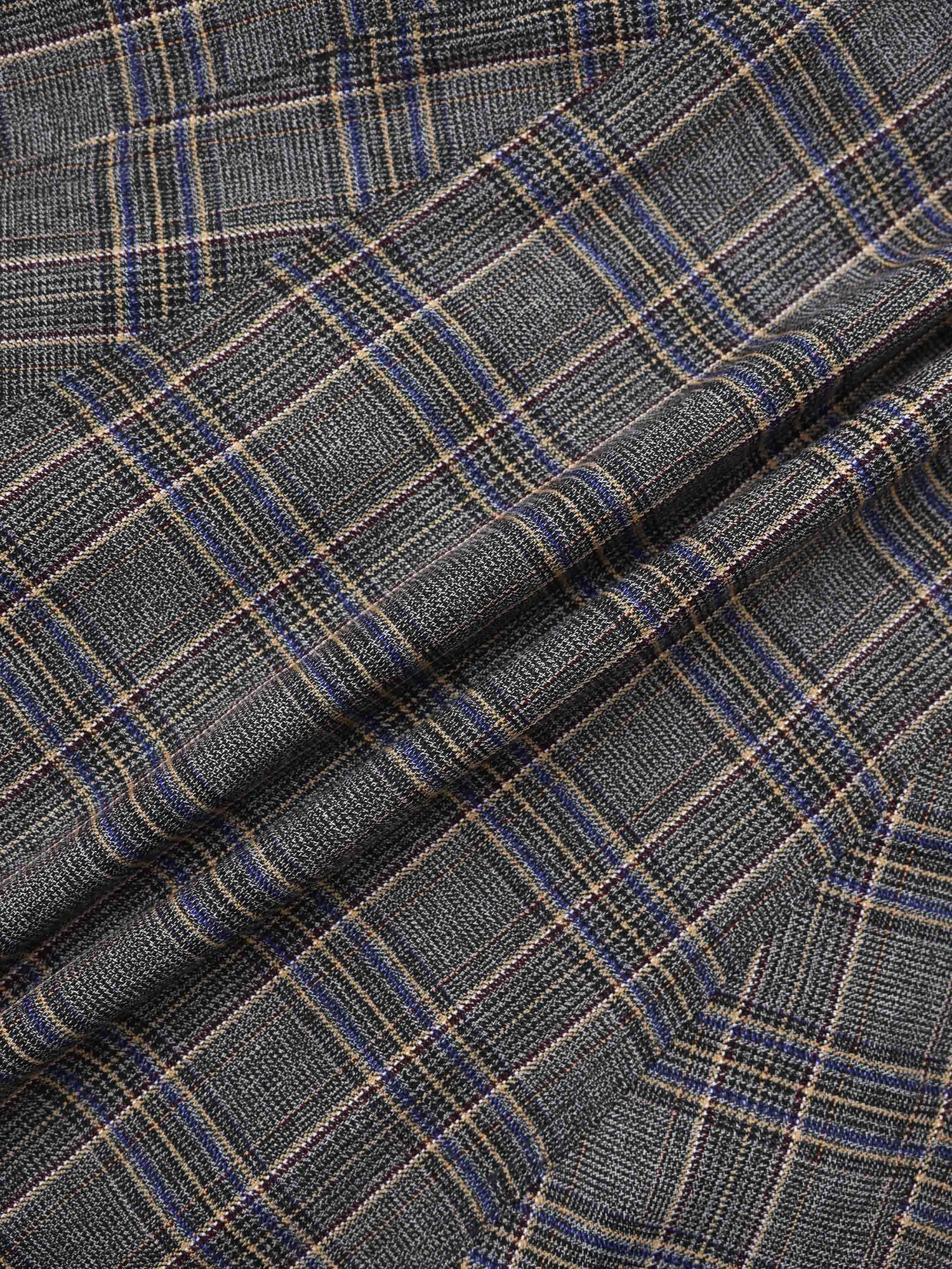 Seamed Flare Skirt - Grey Plaid
