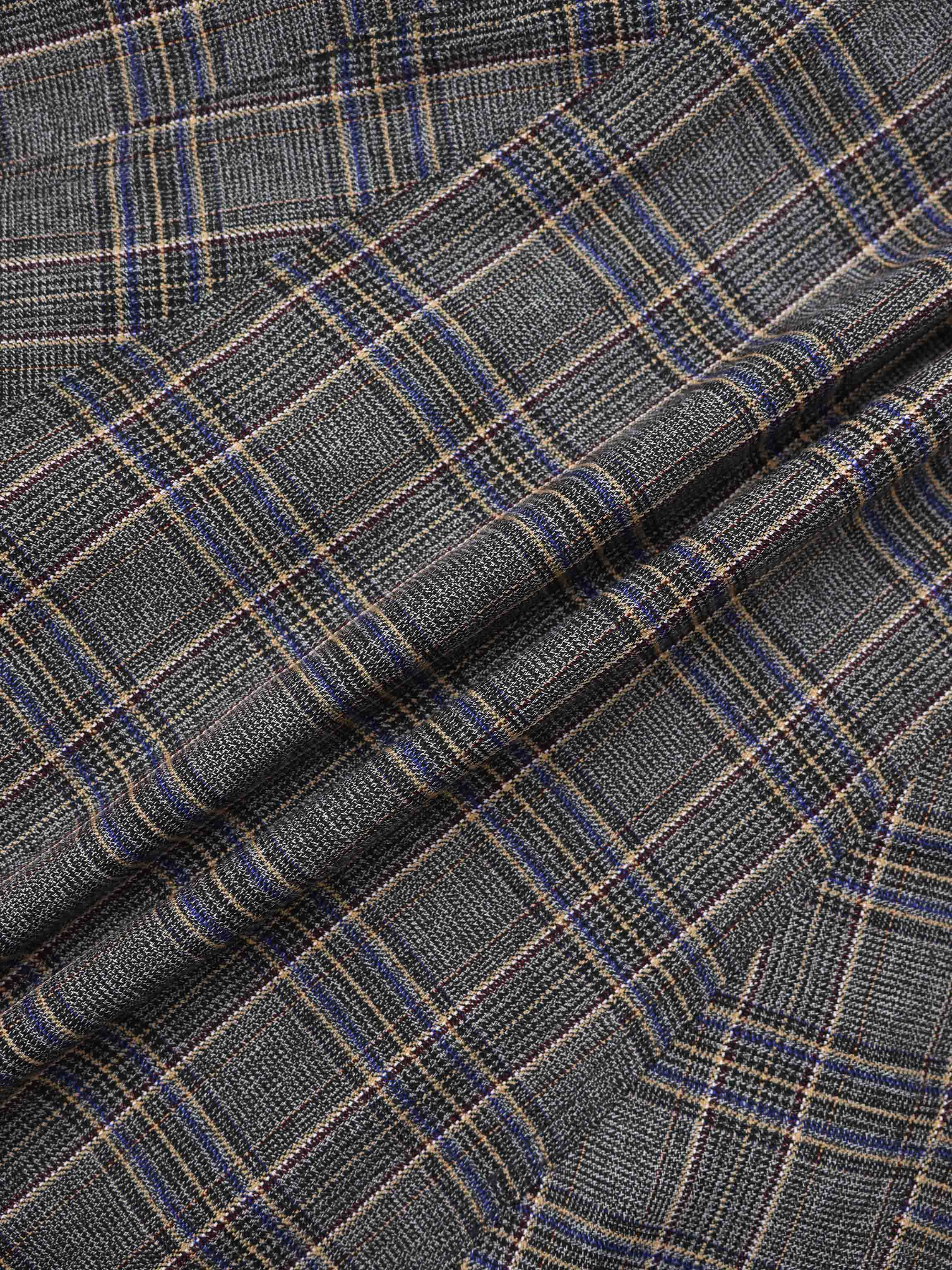 Seamed Flare Skirt - Grey Plaid
