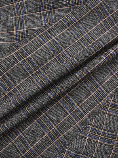 Seamed Flare Skirt - Grey Plaid