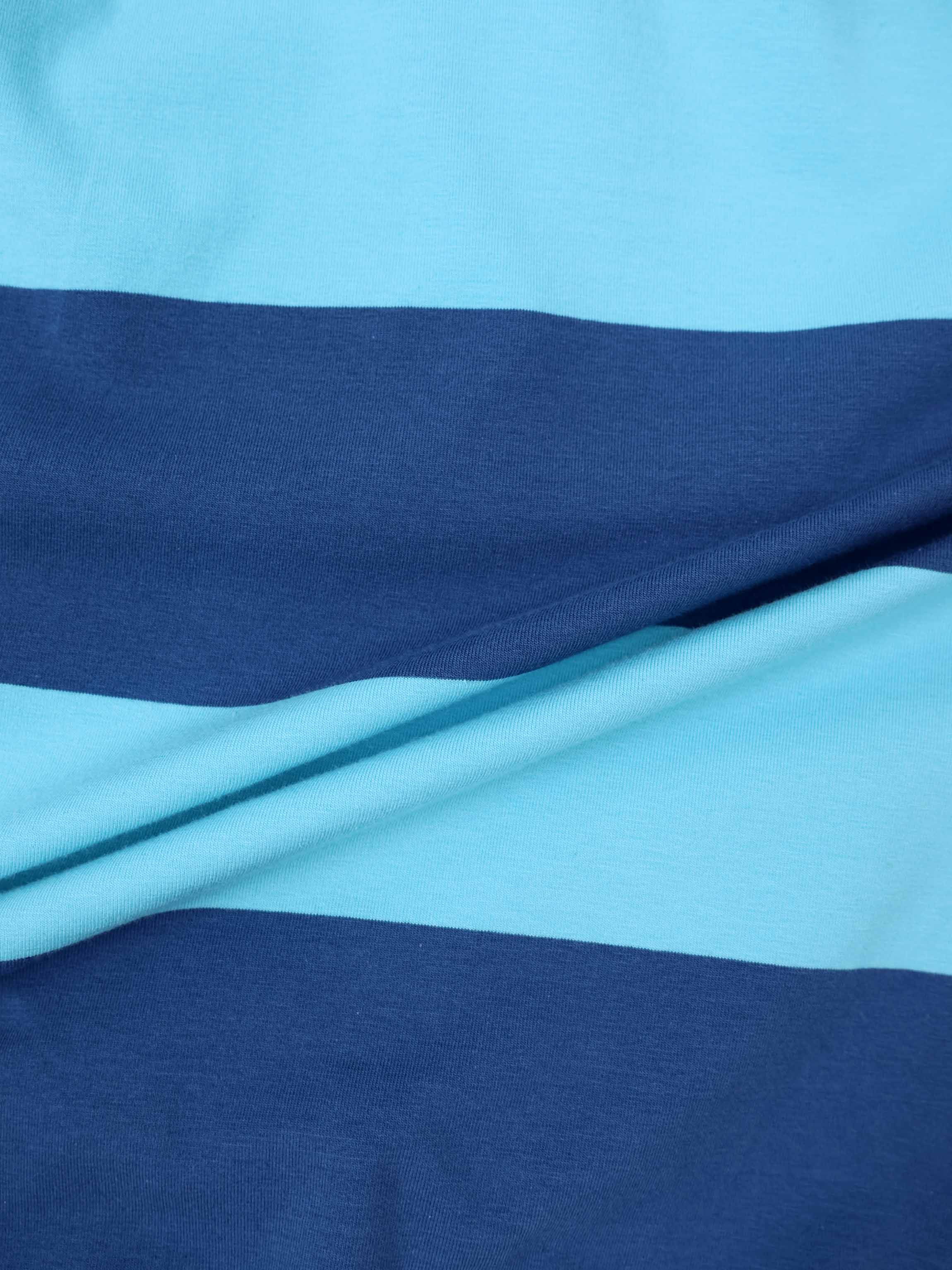 Striped Tie Bottom T-Shirt-Blue