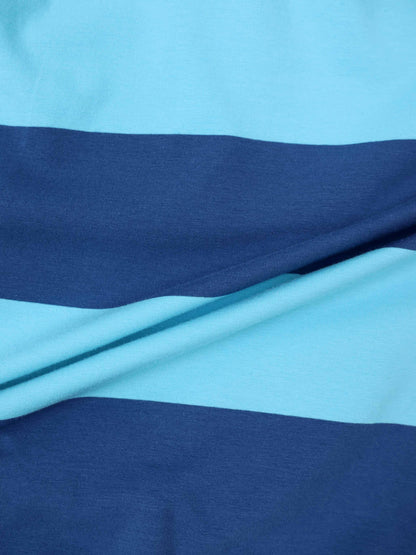 Striped Tie Bottom T-Shirt-Blue