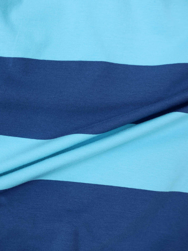 Striped Tie Bottom T-Shirt-Blue