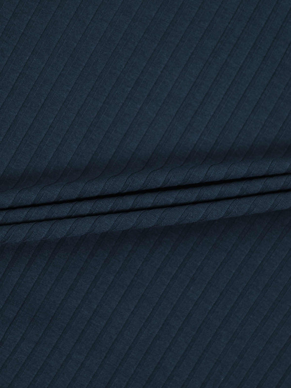 Ribbed High V Bomber-Navy