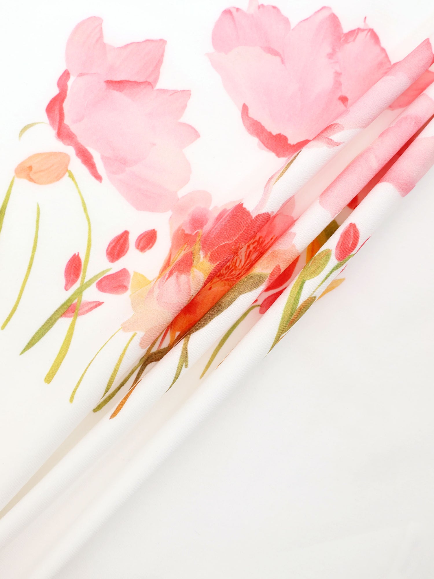 Motif Printed Tee-Pink Flower