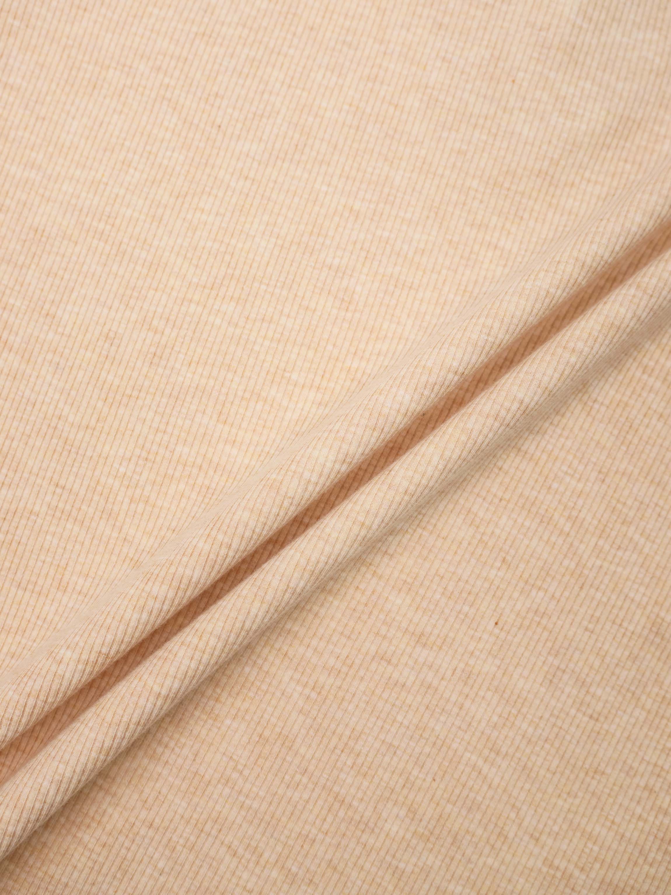 Heathered Collared Tee-Tan
