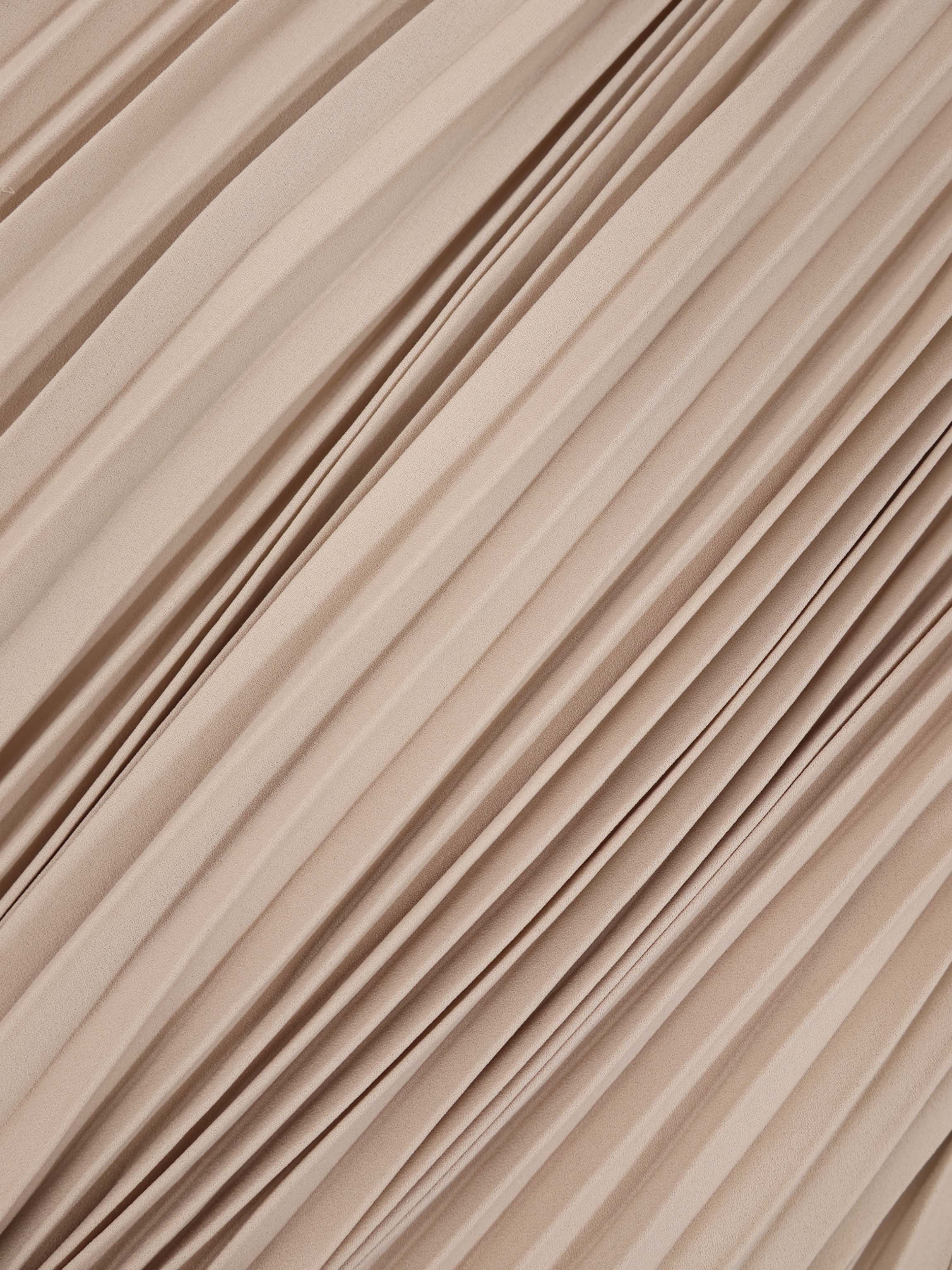 Micro Pleat Dress-Tan