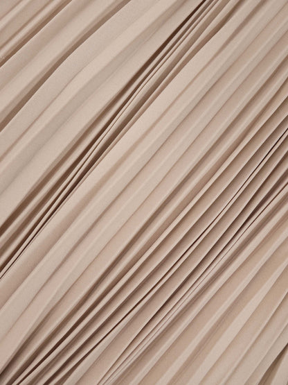 Micro Pleat Dress-Tan