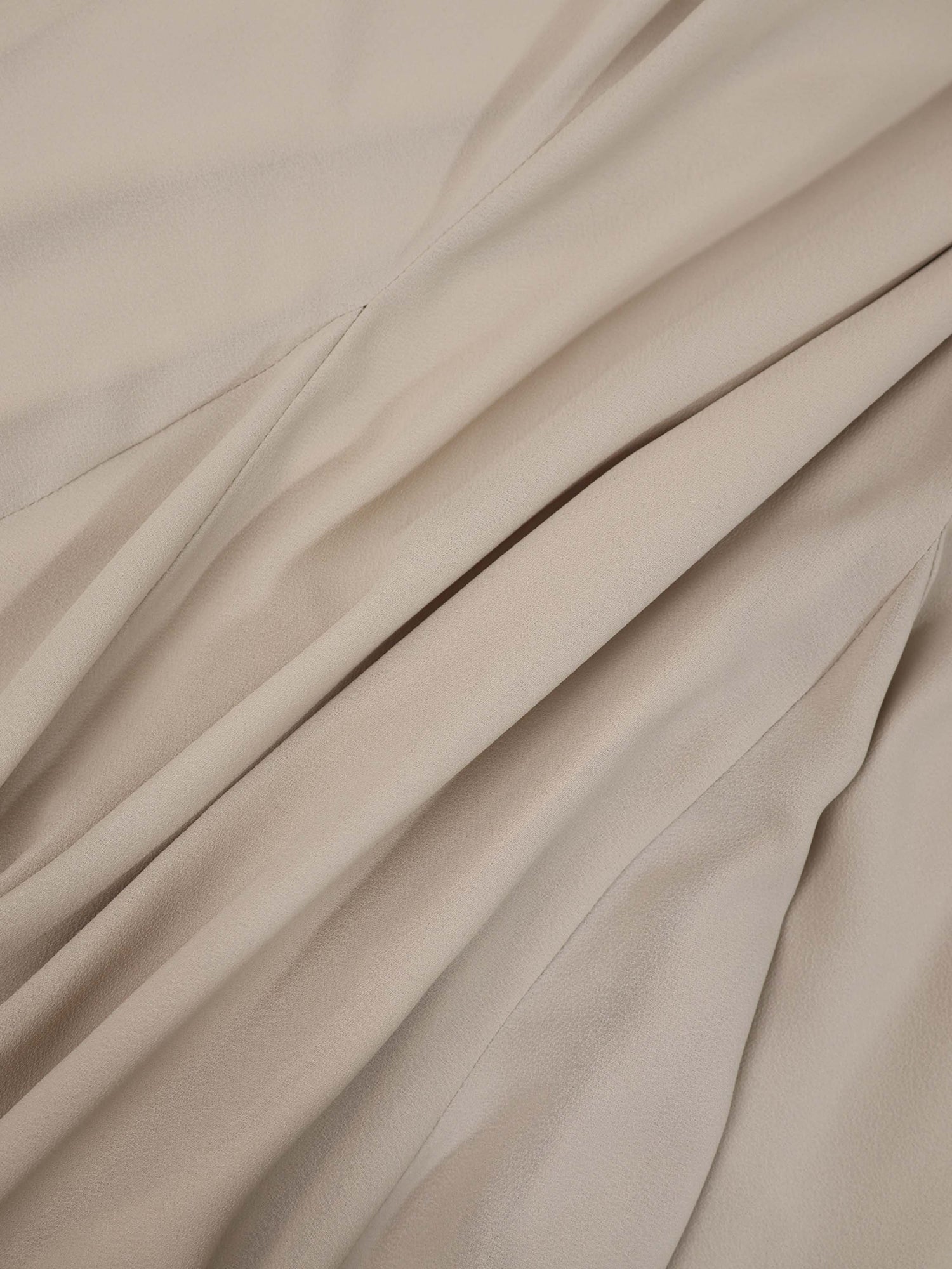Lace Trim Crepe Dress-Sand