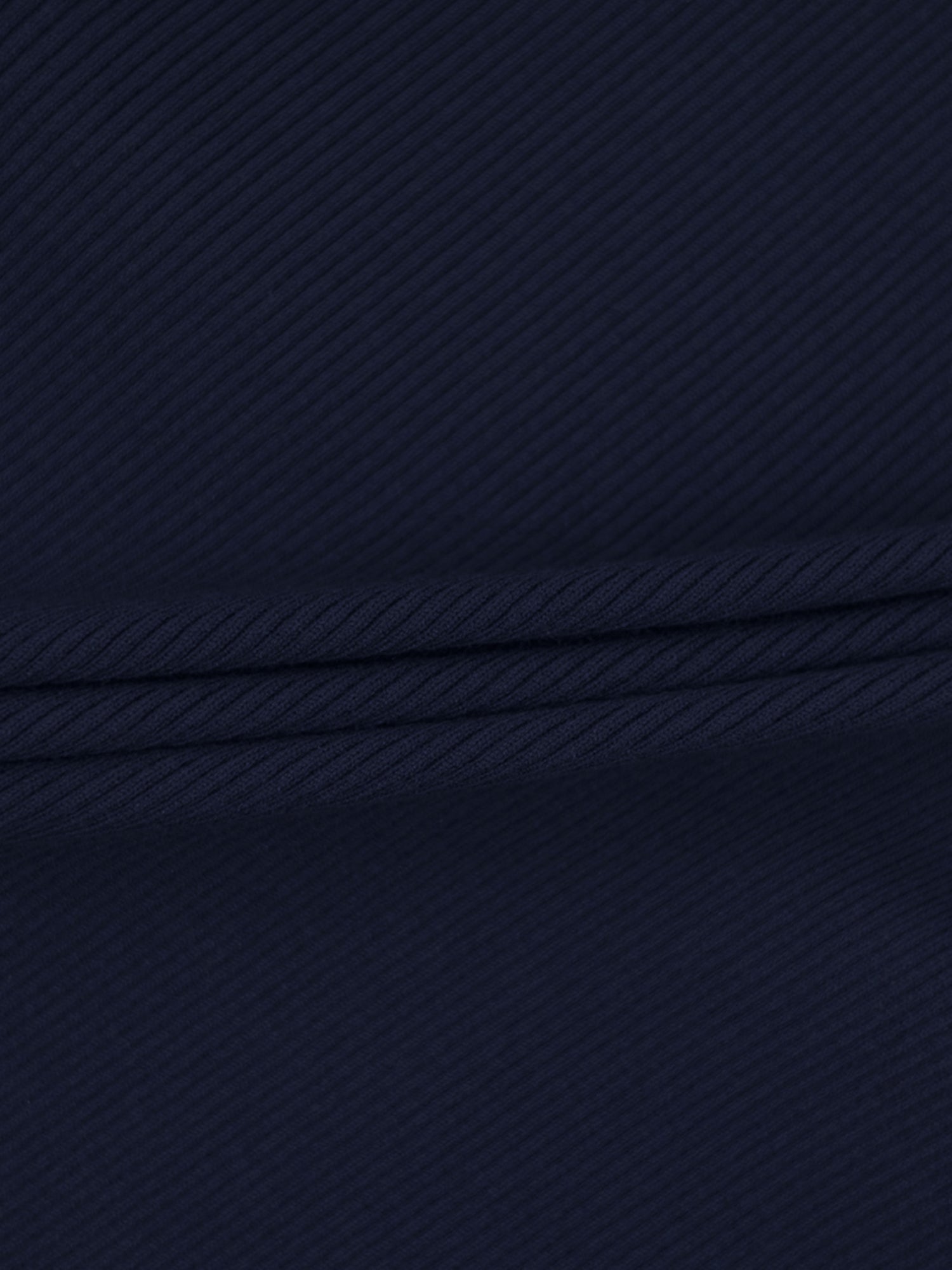 Ribbed Crew Neck Cardigan-True Navy