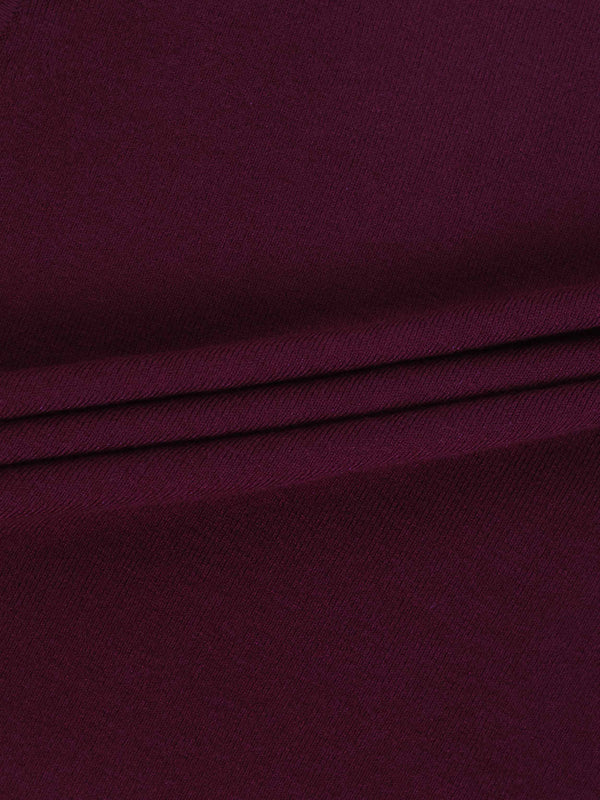 Sleeveless Mock Neck Sweater-Burgundy