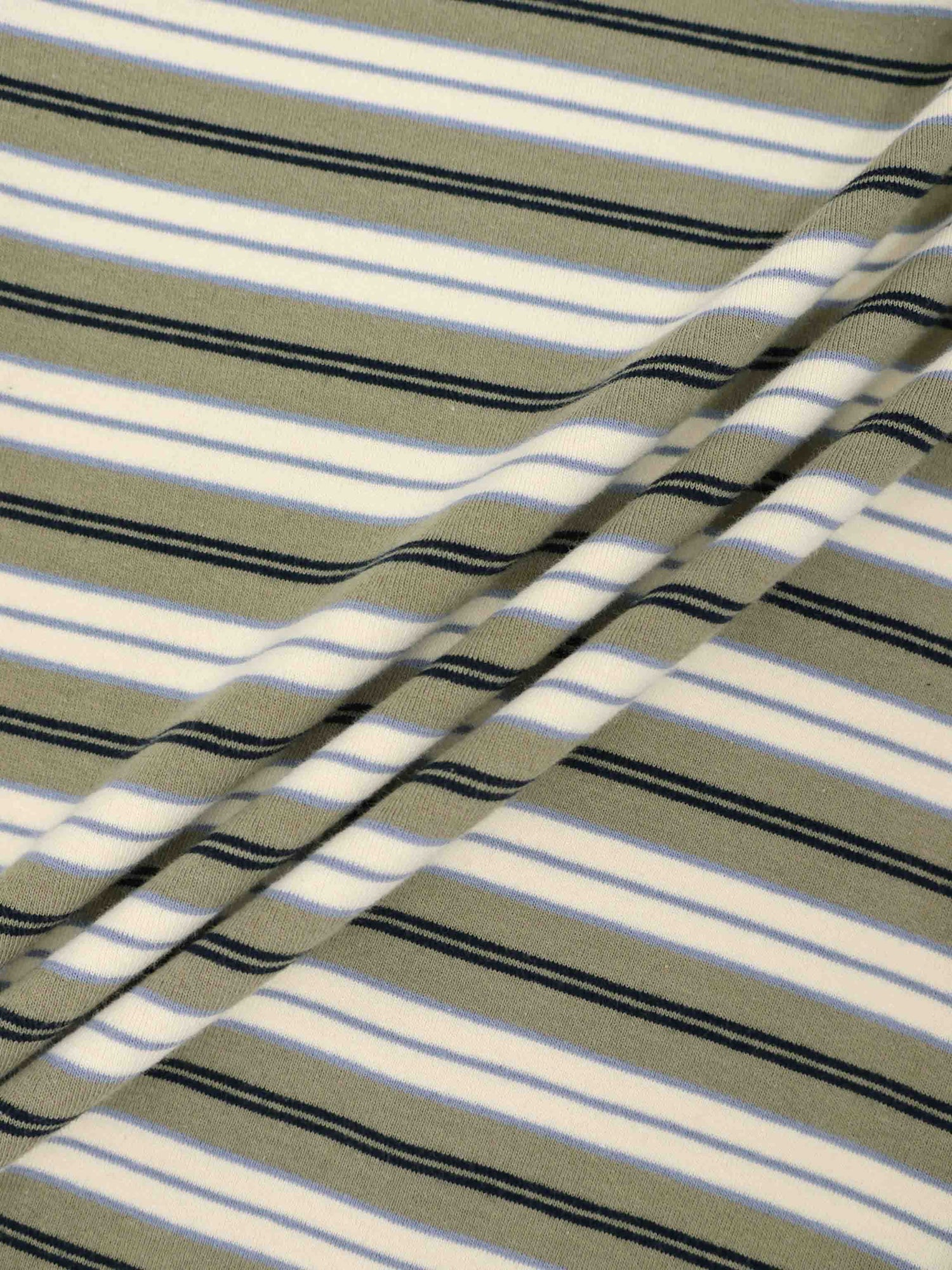 Embroidered Crown Striped Tee-Olive Stripe