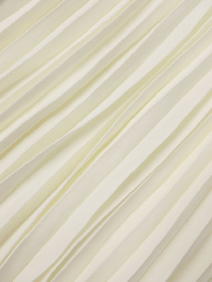 Mini Pleat Yoke Dress - Cream