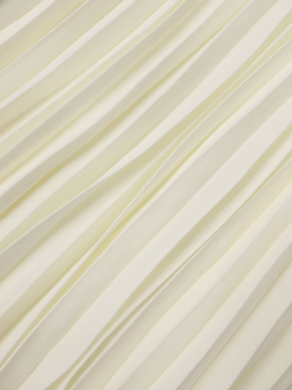Mini Pleat Yoke Dress - Cream