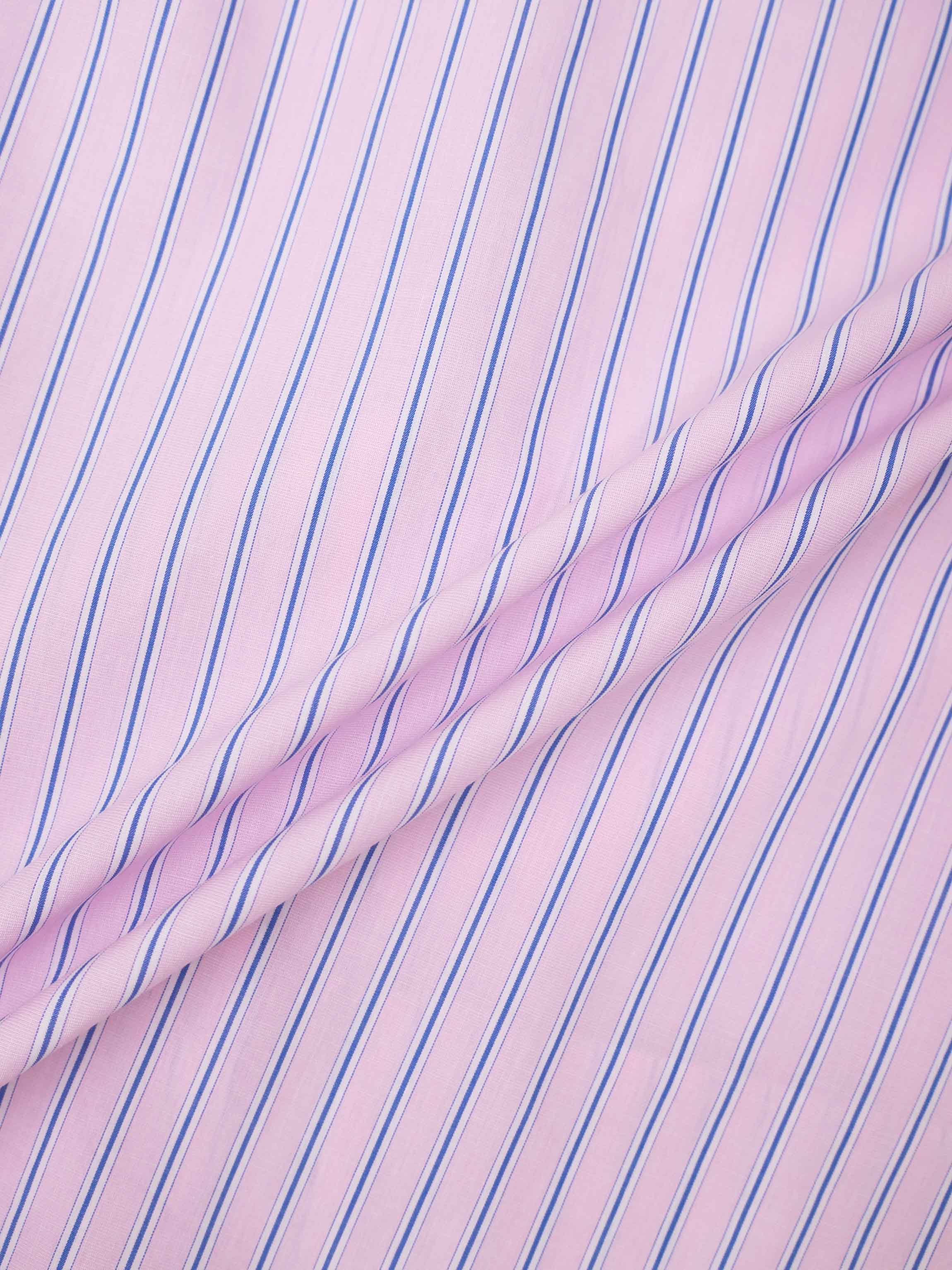 Crop Pinstripe Blouse-Pink/White
