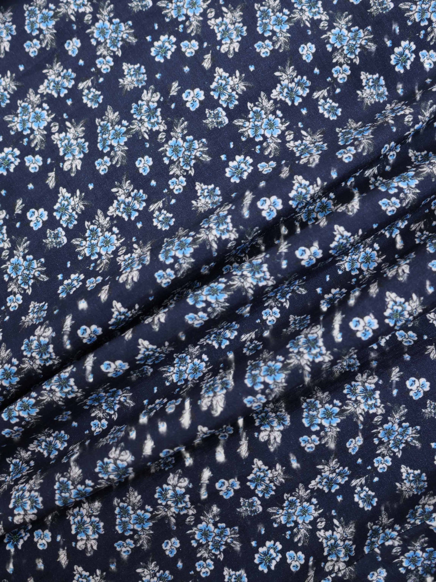 Peter Pan Collar Blouse-Blue Floral