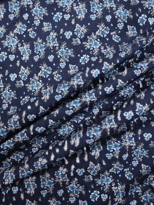 Peter Pan Collar Blouse-Blue Floral