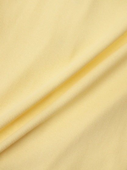 Ribbed Button Down Shirt-Butter Yellow