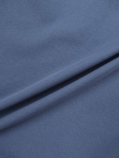 Collared Bomber Tee-Grey Blue