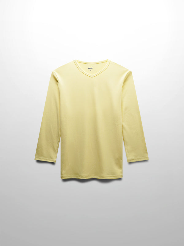 RIBBED HIGH V 3Q-BUTTER YELLOW