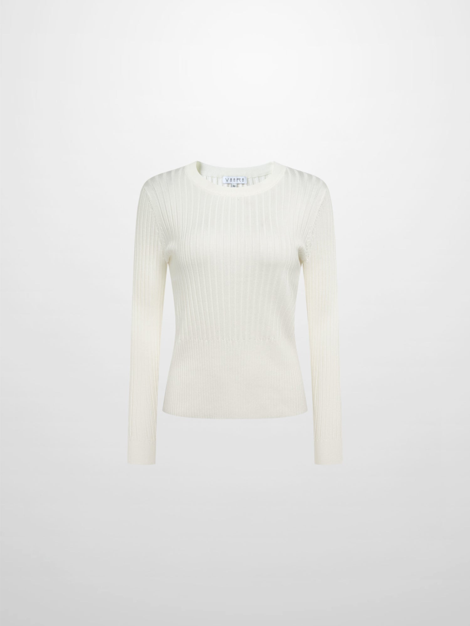 Soft Thin Ribbed Banded Sweater - Cream