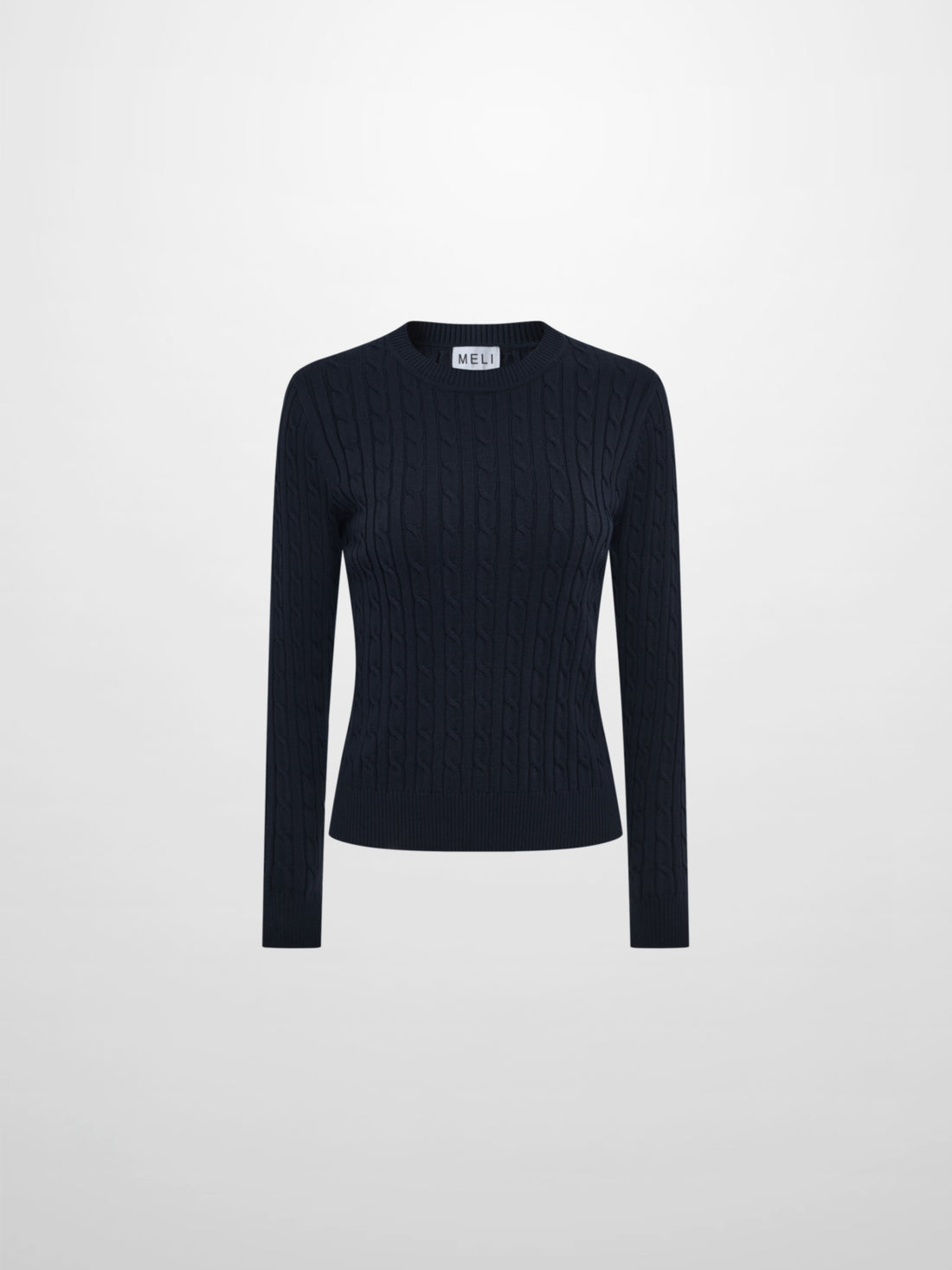 Cable Knit Sweater - Navy