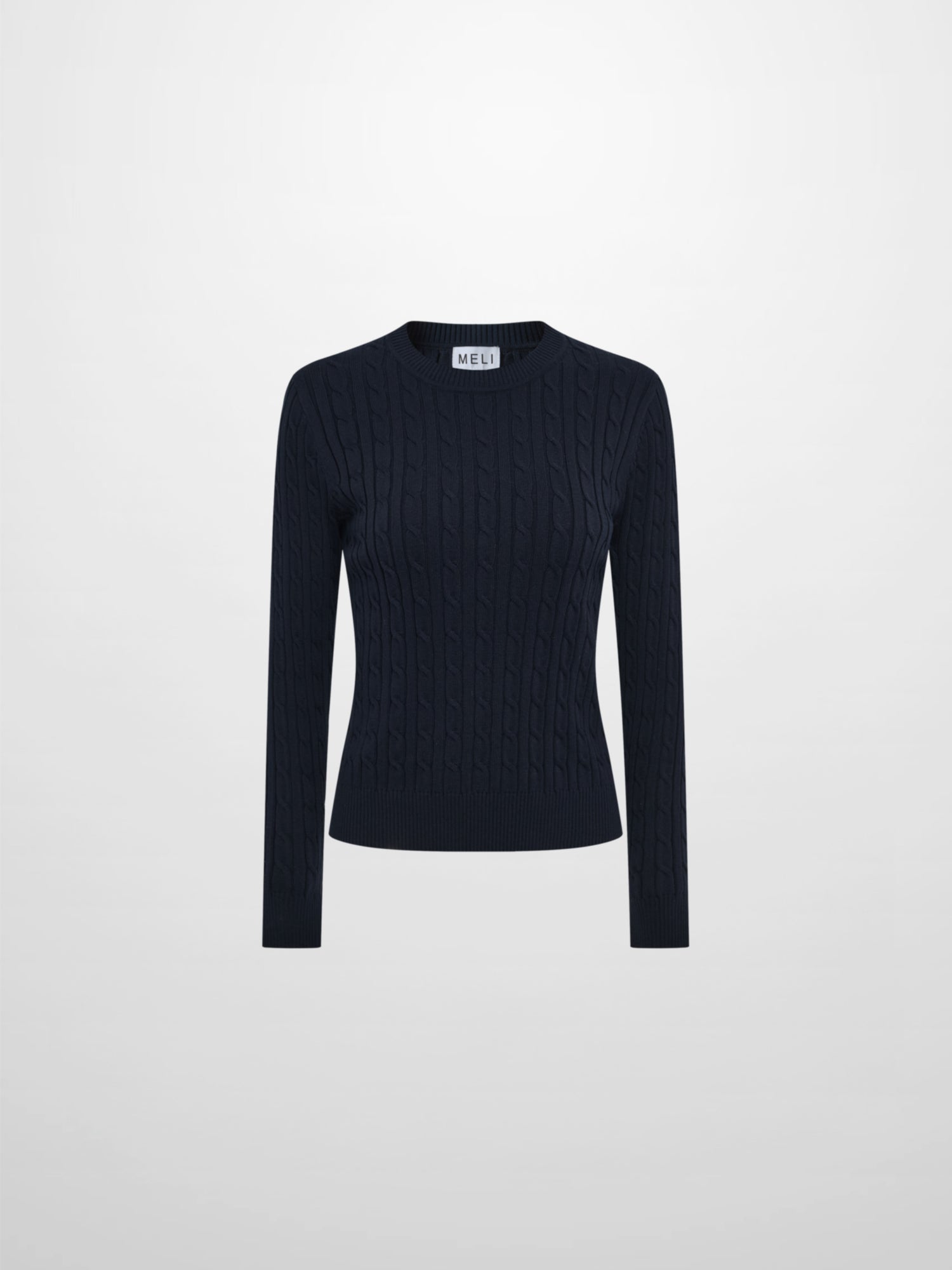 Cable Knit Sweater - Navy