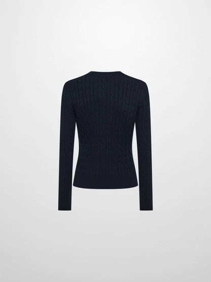 Cable Knit Sweater - Navy