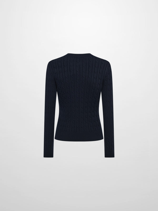 Cable Knit Sweater - Navy