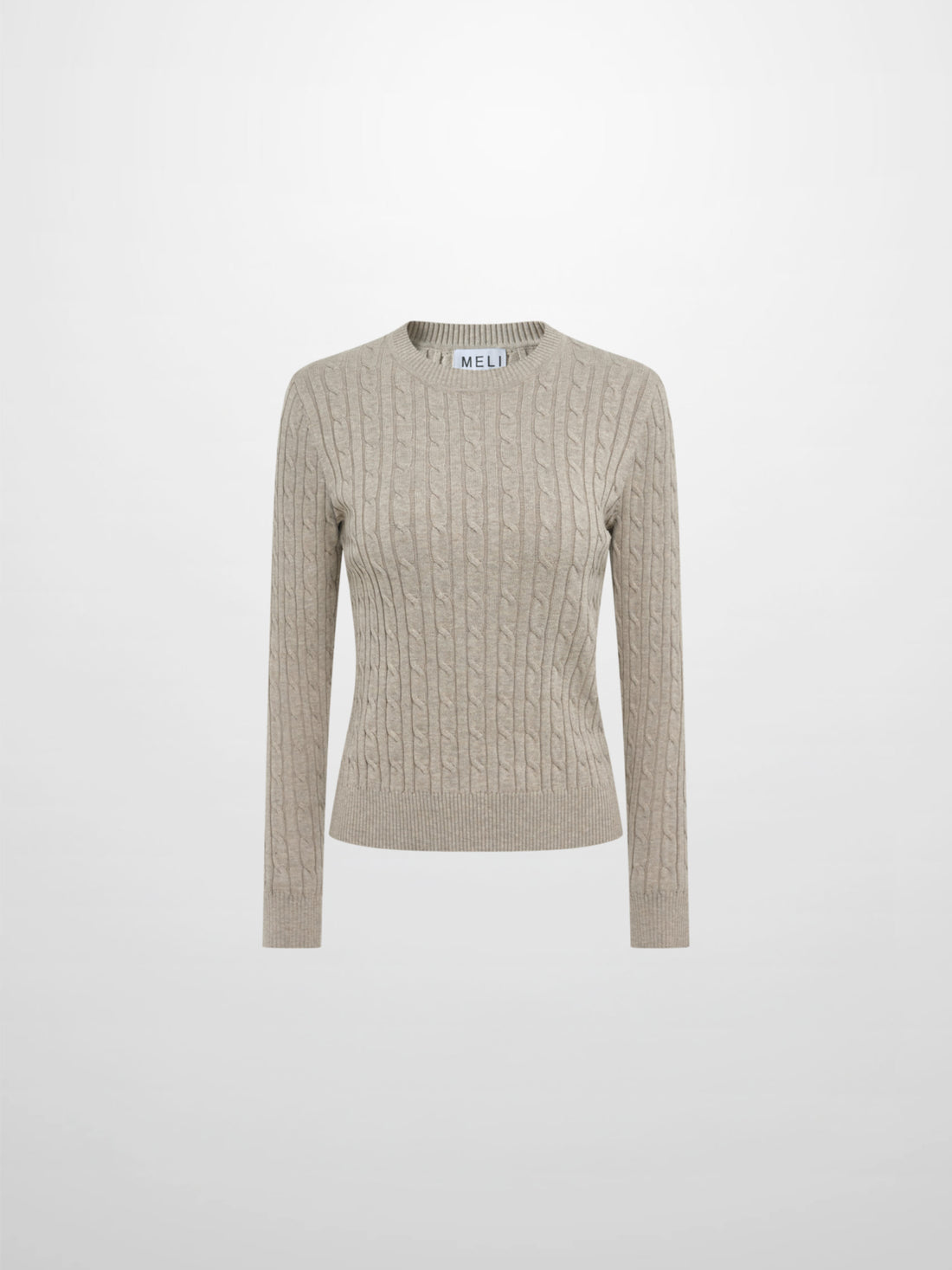 Cable Knit Sweater - Heathered Taupe