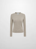 Cable Knit Sweater - Heathered Taupe