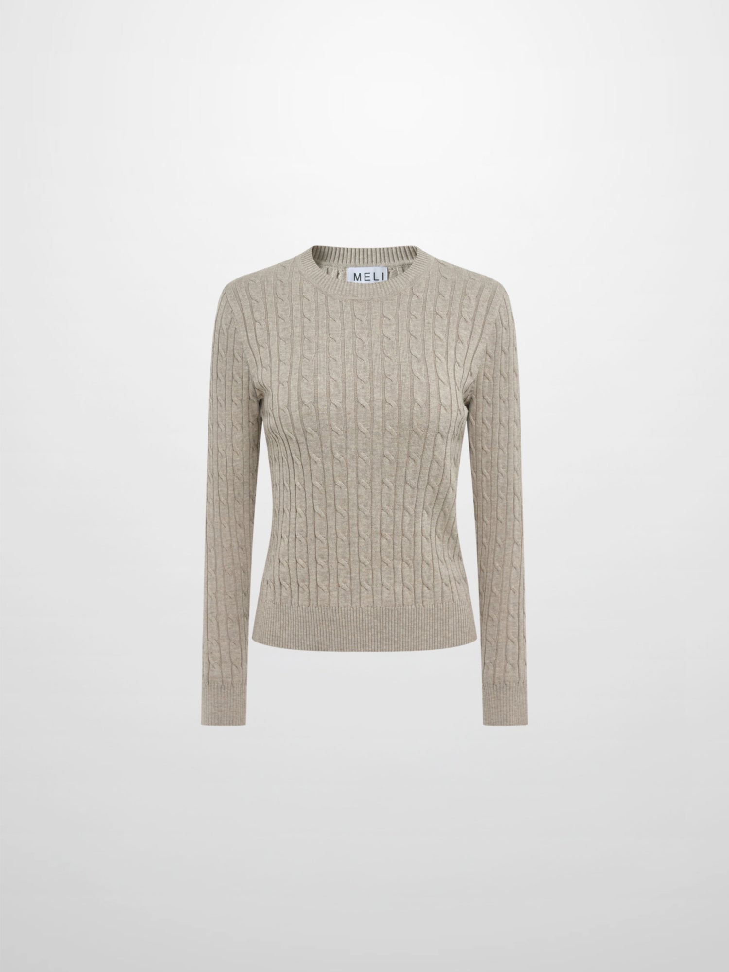 Cable Knit Sweater - Heathered Taupe