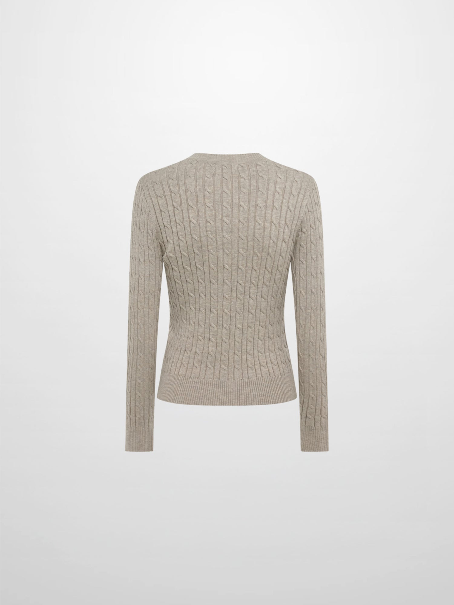 Cable Knit Sweater - Heathered Taupe