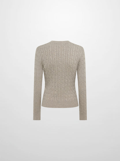 Cable Knit Sweater - Heathered Taupe