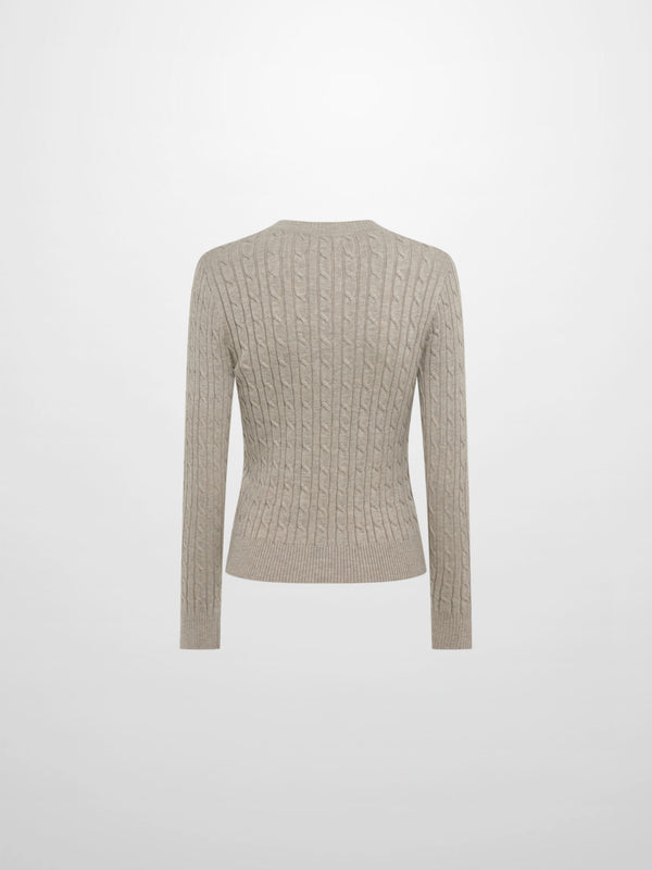 Cable Knit Sweater - Heathered Taupe