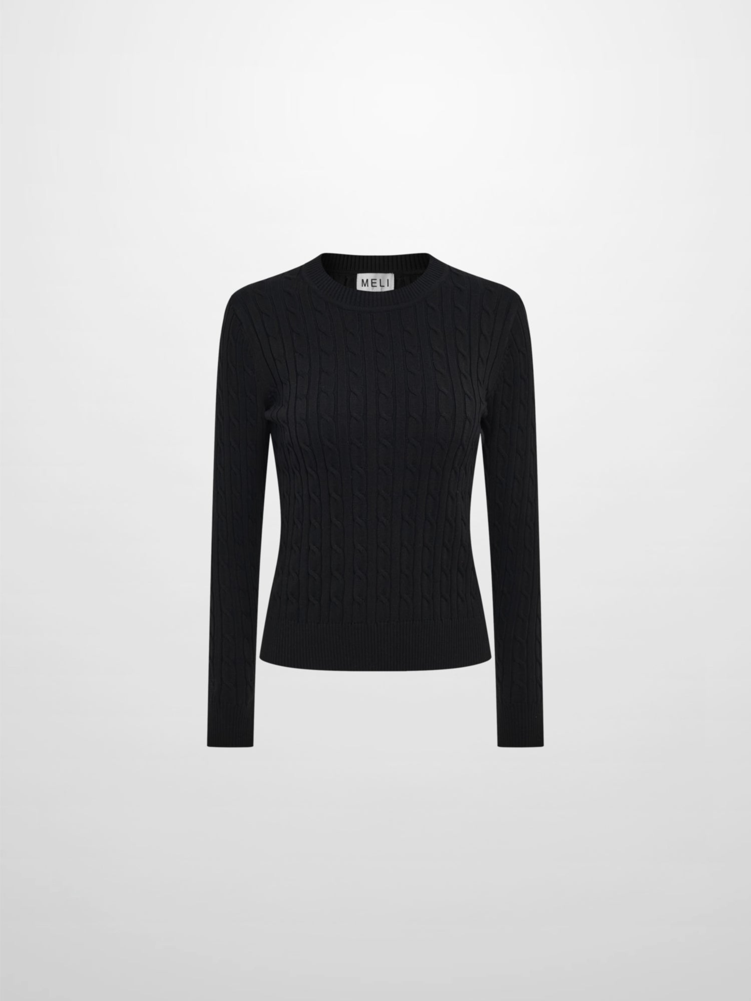 Cable Knit Sweater - Black
