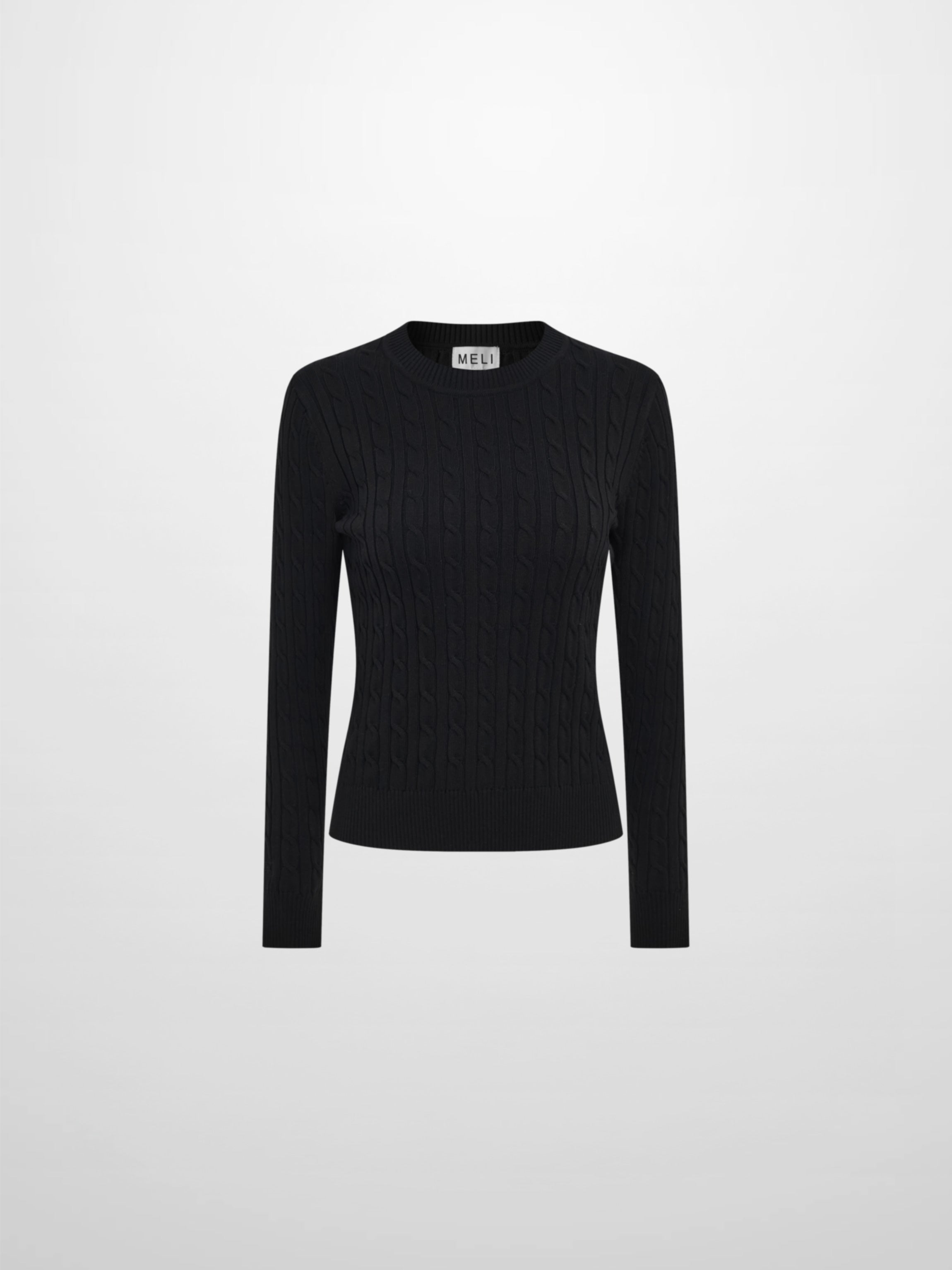 Cable Knit Sweater - Black