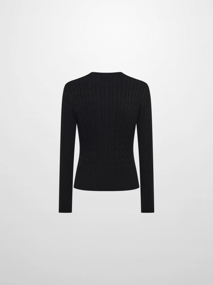 Cable Knit Sweater - Black