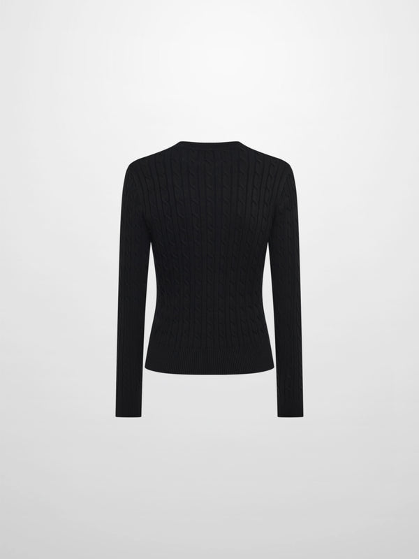 Cable Knit Sweater - Black