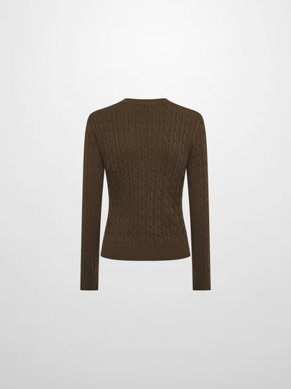 Cable Knit Sweater - Military Brown