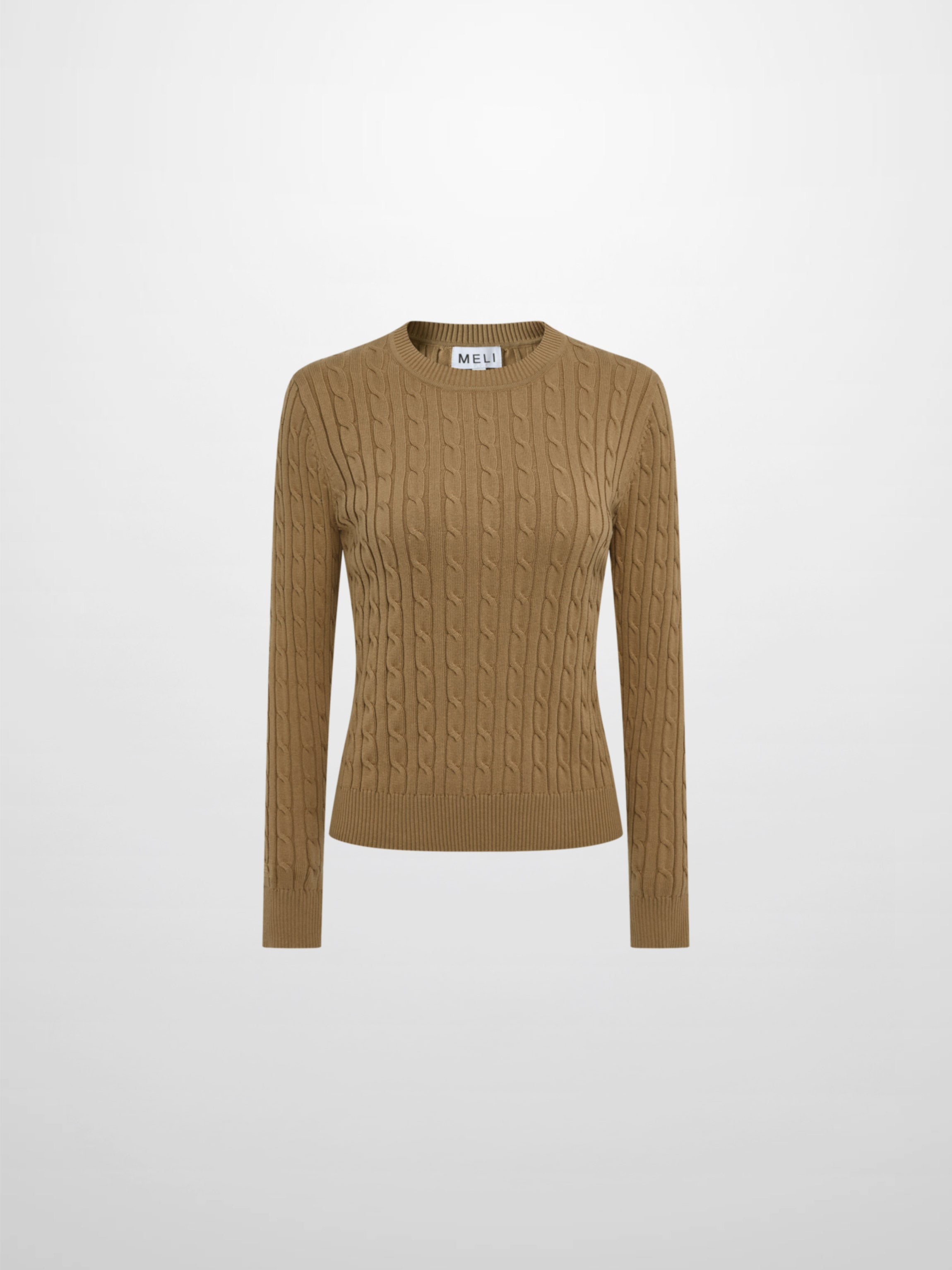 Cable Knit Sweater - Camel