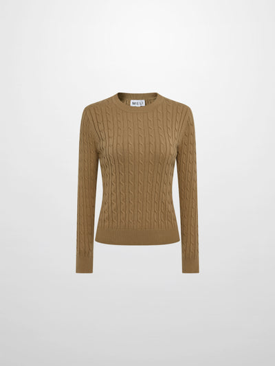 Cable Knit Sweater - Camel
