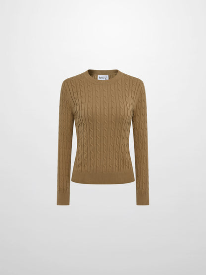 Cable Knit Sweater - Camel