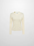 V Ribbed Sweater - Cream