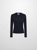 V Ribbed Sweater - Navy