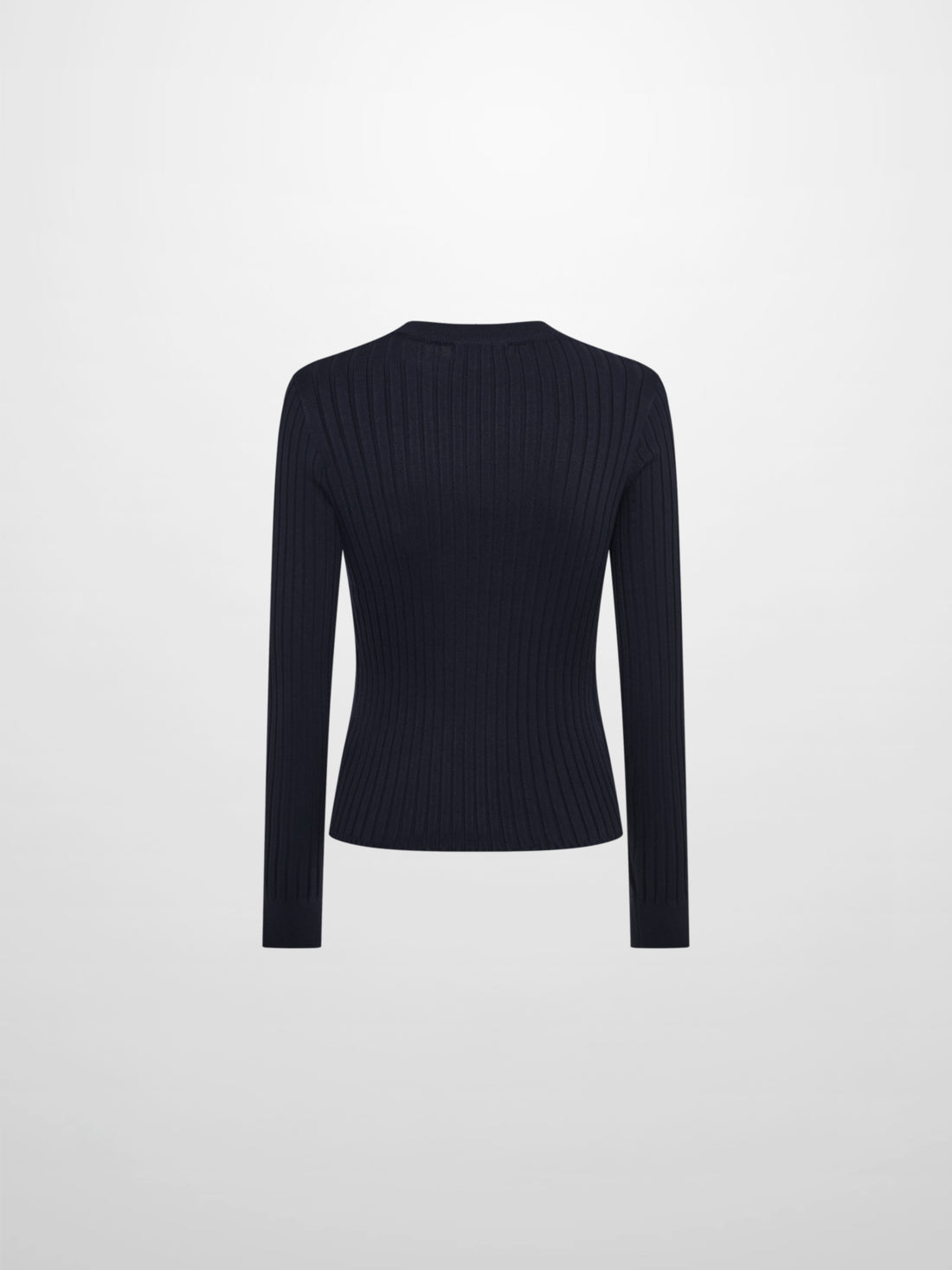 V Ribbed Sweater - Navy