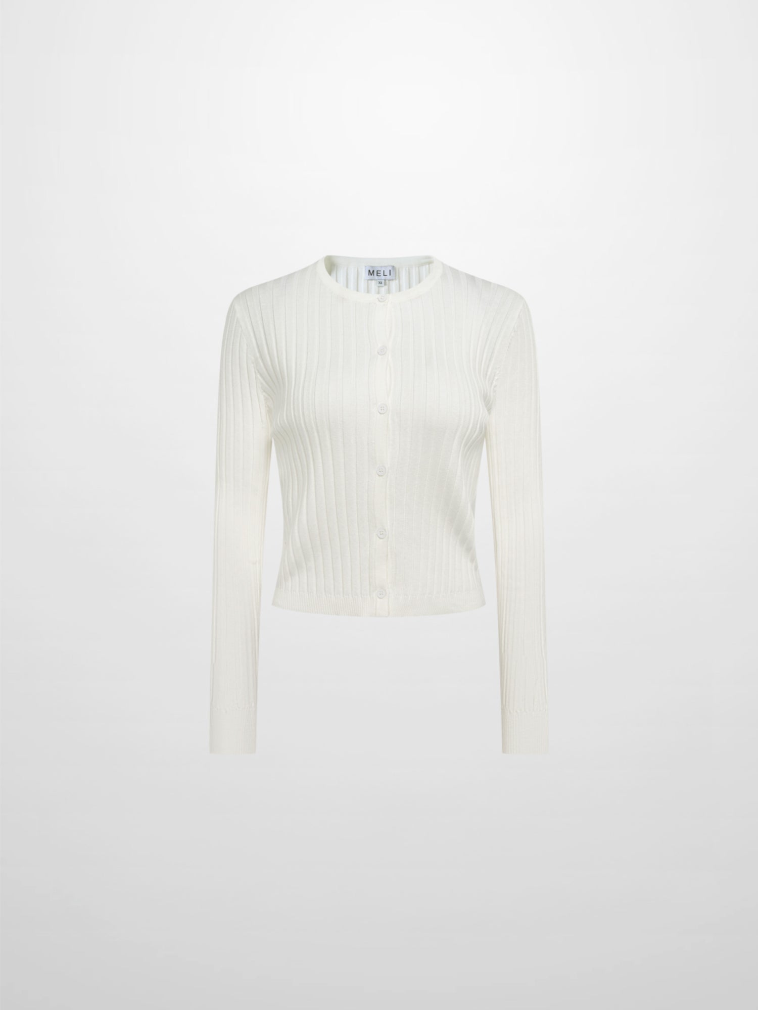 Lightweight Ribbed Cardigan 20" - Cream