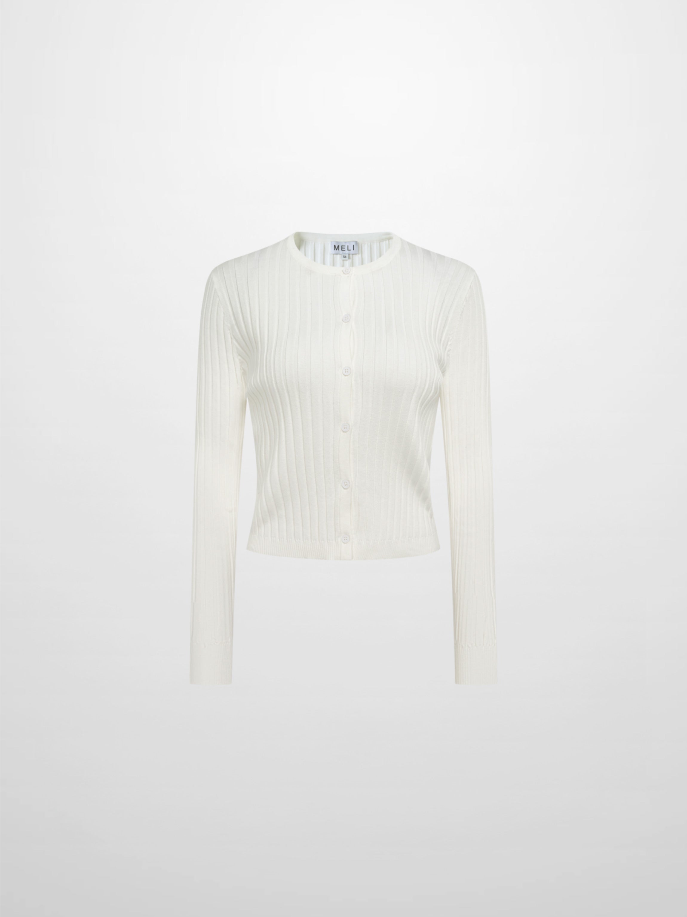 Lightweight Ribbed Cardigan 20" - Cream